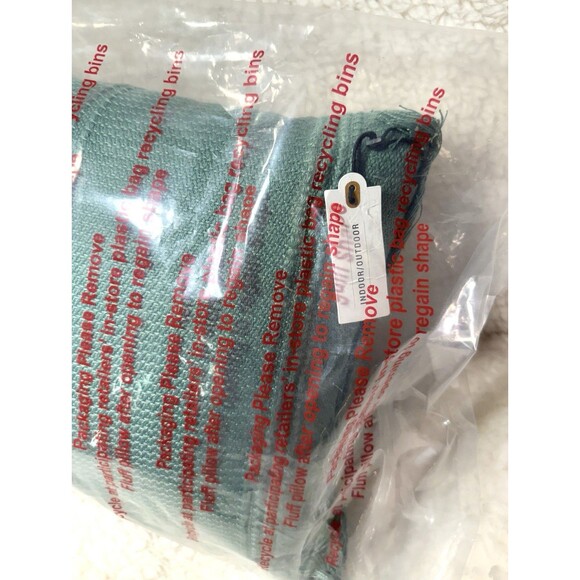 14"x20" Textured Fringe Lumbar Throw Pillow Green - Hearth & Hand with Magnolia - Picture 3 of 4